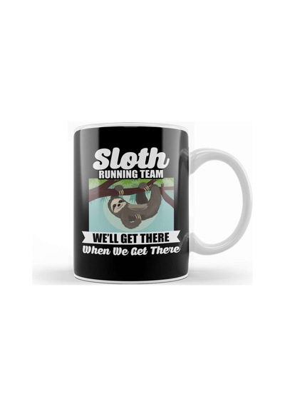 Sloth Running Team Get There When We Get There Kupa Bardak Porselen Karışık