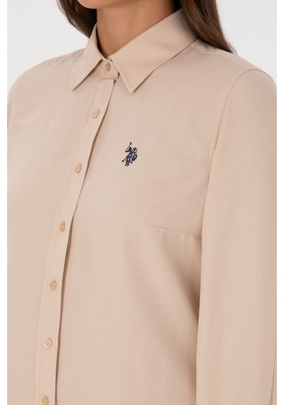 U.S. Polo Assn. Kadın Kum Uzun Kollu Basic Gömlek 50316711-VR085