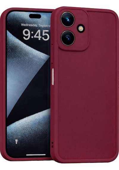 İnfinix Hot30-4g Uyumlu Kamera Çıkıntılı Mat Silikon Telefon Kılıfı Bordo