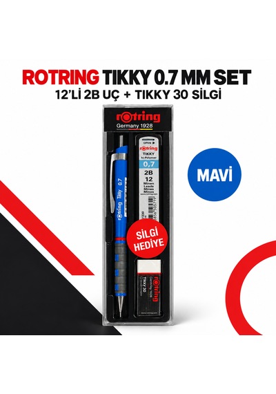 Rotring Tikky 3lü Kalem Seti - Renk Seçenekli Mavi