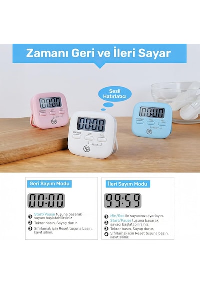 Npo Npt05m Mutfak,ders,yemek İçin 99:59dk Dijital Alarm Kronometre,pomodoro Öğrenci Motivasyon Saati