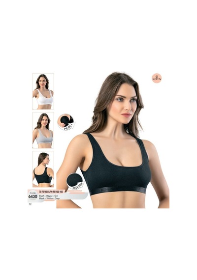 Kota 6430 Kaşkorse Geniş Askılı Pedli Bustiyer Grı/90/95 gri