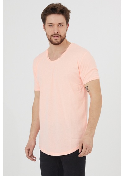 Cool Tarz Erkek Şeker Pembe Pis Yaka Salaş T-shirt-tcps001r26 Şeker Pembe Şeker Pembe