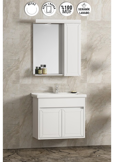 Çuha 55 Cm Beyaz Mdf Pk-109 Asma Banyo Dolabı Takımı Beyaz Çuha 55 Cm Beyaz Mdf Pk-109 Asma Banyo Dolabı Takımı Beyaz