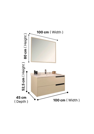 Kobos Eylül 100 Cm Banyo Dolabı Seti Vanilla Grey Vanilya Kobos Eylül 100 Cm Banyo Dolabı Seti Vanilla Grey Vanilya