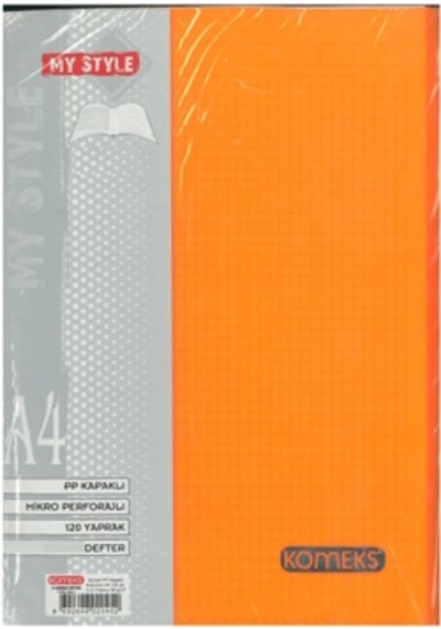 Komeks Spiralli Defter Plastik Kapak 2+2 Sep.120 Yp A4 Turuncu