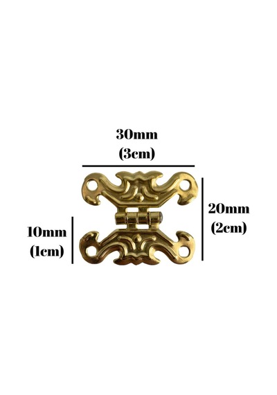 Kelebek Altın Tavla Menteşesi Mobilya Kutu Menteşesi 2 Adet Altın En:3cm Boy:2cm