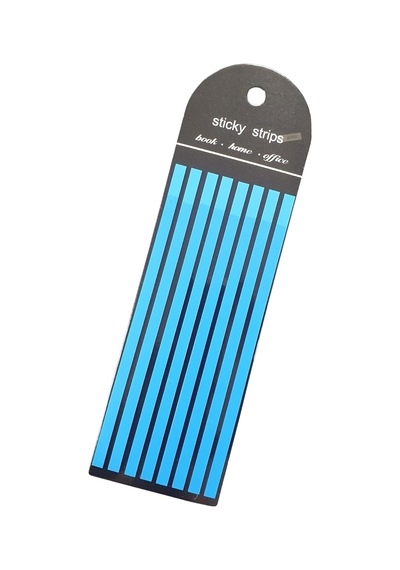 Şeffaf Renkli Yapışkan Not Kağıtları Defter Yer İmleri Etiket Ayraç Sticky Notes Uzun Şeritler Mavi