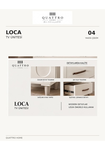 Loca Tv Ünitesi Sehpası Krem