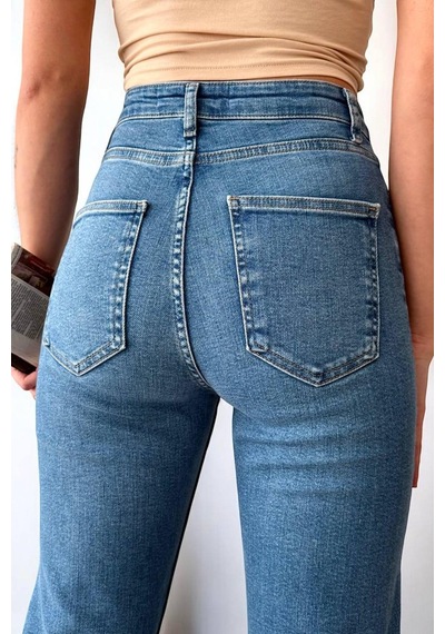 Lacarino 7949s Traıght Fıt Kadın Jean Pantolon Blue