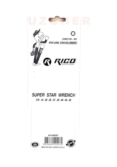 Rico 013-Rc0207 9 Parça Vakumlu Torx Uçlu Uzun Allen Alyan Anahtar Takımı