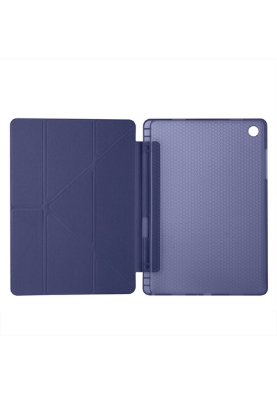 Samsung Galaxy Uyumlu Tab A11 Plus Kılıf Tri Folding Kalem Bölmeli Katlanabilir Standlı Pu Deri Yumuşak Kapak