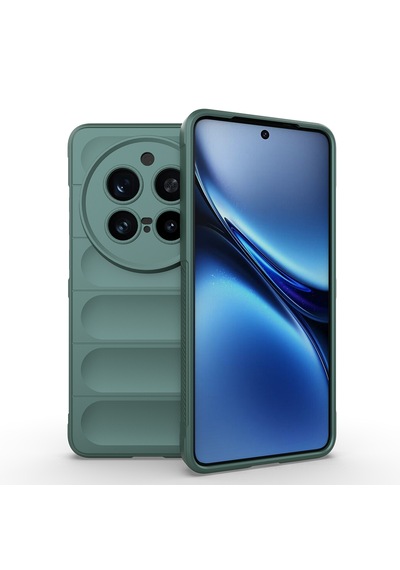Vivo X200 Pro Kılıf Kamera Korumalı Esnek Tpu Oyuklu Arka Yüzey Tasarımlı Silikon Kapak Koyu Yeşil