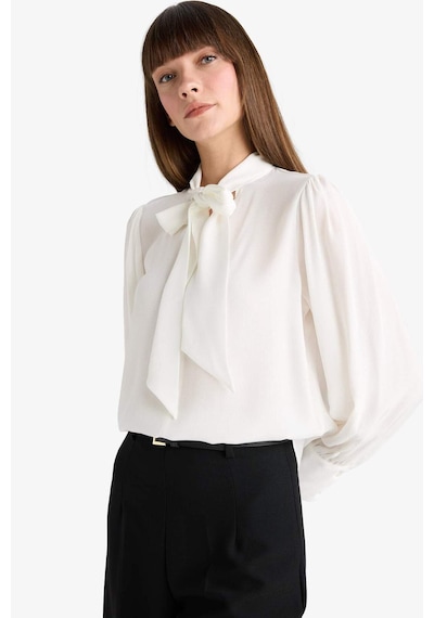 Defacto Regular Fit Fiyonk Yaka Maroken Uzun Kollu Gömlek G2280ax25auer105 Ekru