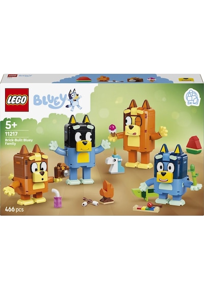 LEGO® Bluey Parçalarla İnşa Edilen Bluey Ailesi 11217 - 5 Yaş ve Üzeri için Karakterler İçeren Oyuncak Yapım Seti (466 Parça)