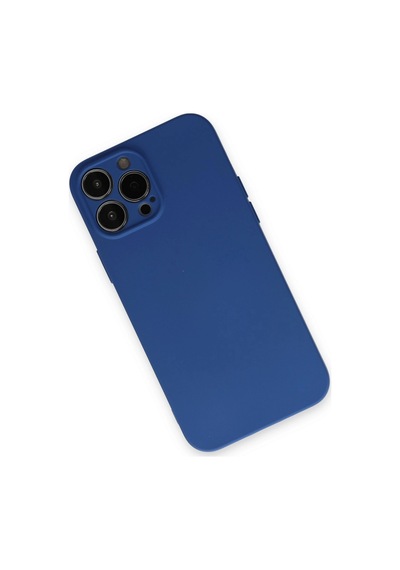 Apple  Uyumlu  iPhone 13 Pro Kılıf Nano İçi Kadife Silikon Lacivert,