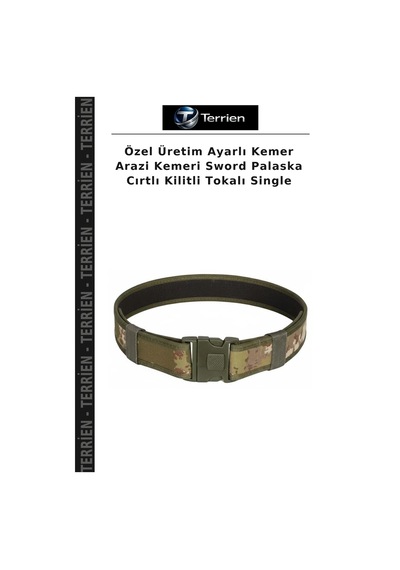 Terrien Özel Üretim Ayarlı Kemer Arazi Kemeri Sword Palaska Cırtlı Kilitli Tokalı Single Çok Renkli