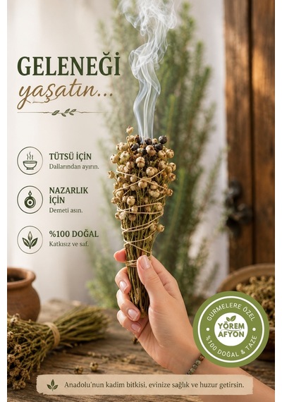 Yörem Afyon Kötü Enerji Ve Manevi Arınma Sırrı Üzerlik Otu, Nazar Otu Peganum Harmala 1 Demet