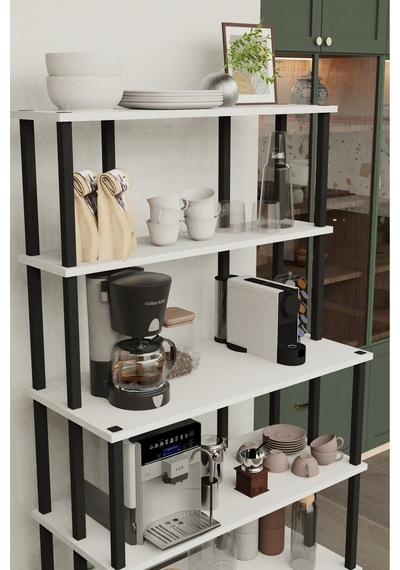 Barista Kahve Köşesi Dolabı Çok Raflı Kahve Dolabı Çok Amaçlı Mutfak Organizeri Kahve İstasyonu Beyaz Barista Kahve Köşesi Dolabı Çok Raflı Kahve Dolabı Çok Amaçlı Mutfak Organizeri Kahve İstasyonu Beyaz
