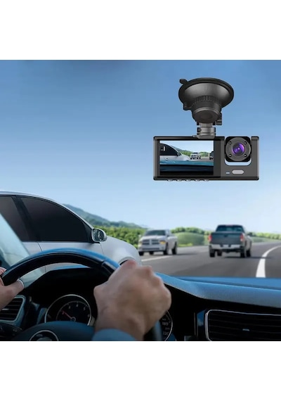 Araç Araba Kamerasi Black Box Traffic Recorder 3 Kameralı 5570