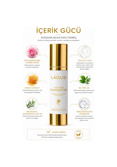 Lágus Siyah Nokta Karşıtı ve Gözenek Arındırıcı Yüz Temizleme Jeli 100 ML