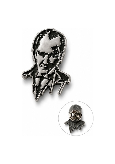 Atatürk Gümüş Renk Rozet Unisex Yaka Aksesuarı Gri