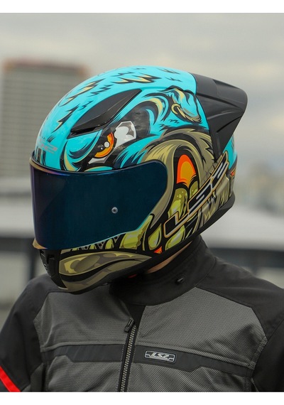Ls2 Rapıd 2 Race Motosiklet Kaskı Vizörlü Neo Mavi - Mor