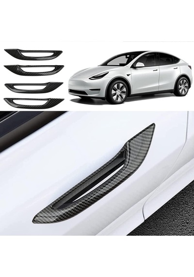 Tesla Model Y Model 3 Kapı Antifiriz Kolları Parlak Siyah 4 Adet