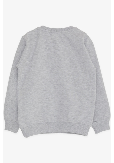 Breeze Kız Çocuk Sweatshirt Unicorn Baskılı 2-6 Yaş - Gri Melanj Gri