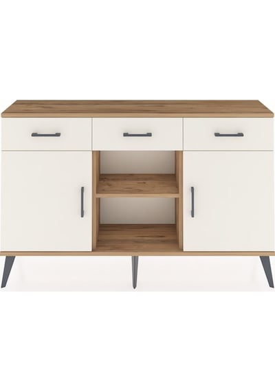 Arges Konsol 3 Raflı 3 Çekmeceli 3 Kapaklı 132x30x83 Çam-aytaşı/aytaşı Aytaşı/aytaşı
