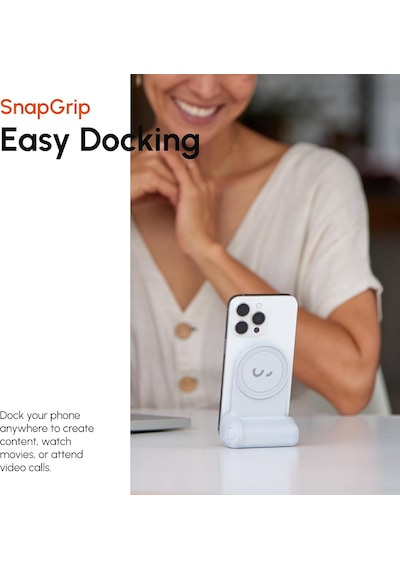 Snapgrip Pro - Kablosuz Deklanşör Düğmesi İle Mobil Pil Tutacağı - Manyetik Montaj Herhangi Bir Telefona Takılır - Qi 2 Kablosuz Şarjlı Dahili Powerbank - Masaüstü Yuvası Taş Çok Renkli Snapgrip Pro - Kablosuz Deklanşör Düğmesi İle Mobil Pil Tutacağı - Manyetik Montaj Herhangi Bir Telefona Takılır - Qi 2 Kablosuz Şarjlı Dahili Powerbank - Masaüstü Yuvası Taş Çok Renkli