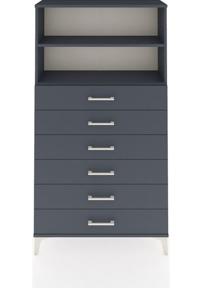 Arges Dolap 2 Raflı 6 Çekmeceli 88x30x163 Antrasit-antrasit Antrasit