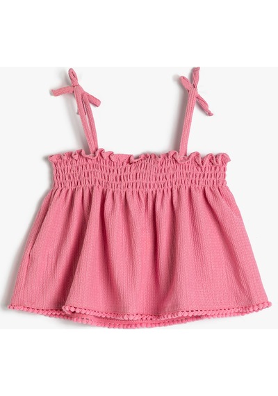 Koton Askılı Üst Gipe Detaylı Dokulu Pembe 3smg30014ak 3SMG30014AK274 Pembe
