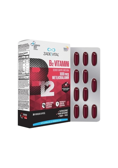 Zade Vital Vitamin B12 30 Yumuşak Kapsül -