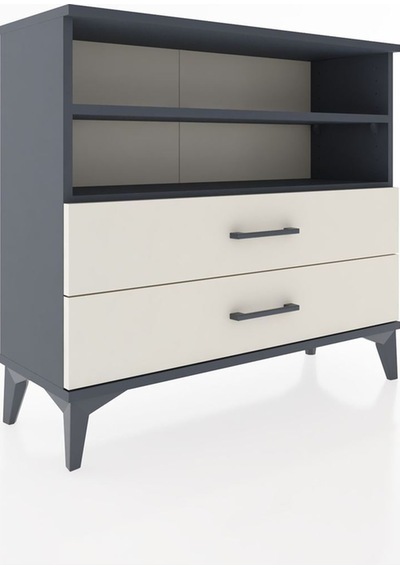 Arges Şifonyer 2 Raflı 2 Çekmeceli 88x30x80 Antrasit-aytaşı Antrasit