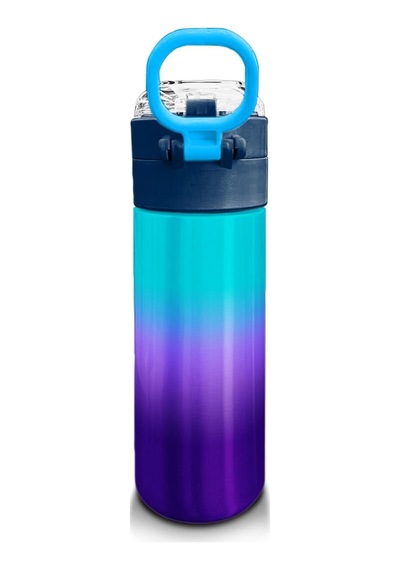 Coral High Kids Mor Renk Geçişli Desenli Pipetli Ve Direkt İçim Çelik Termos 500 Ml 31964 Mor - Sarı