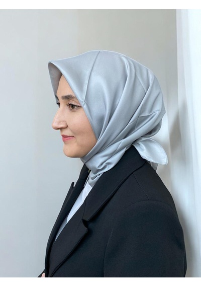 Armine Açık Gri Düz Renk Tivil İpek Eşarp 10d02-152 Çok Renkli