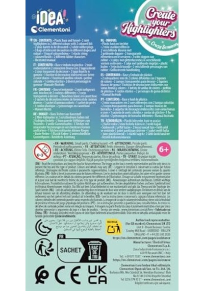 Clementoni Idea Fosforlu Kalem Tasarım Seti Çılgın Yaz 124-Pembe