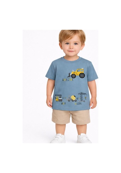 Yale Kids 1 4 Yaş Erkek Çocuk Baskılı Tişört İndigo Mavi