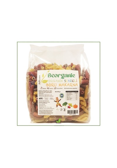 Beorganic Artizan Organik Sebzeli Çocuk Boru Makarna 450 G