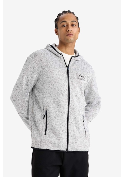 Defacto Defactofit Standart Fit Kapüşonlu İçi Yumuşak Tüylü Fermuarli Polar Hırka F3811ax25wngr362 Gri-gr362