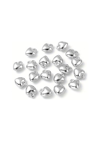 Mini Kalp Charm Gümüş Kaplama Çok Amaçlı Takı Aparatı Adet Olarak Satılmaktadır Diğer