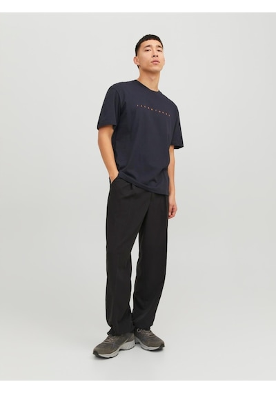 Jack & Jones Jack&jones Star Erkek Lacivert Yuvarlak Yaka Tişört 12234746-DNA Lacivert