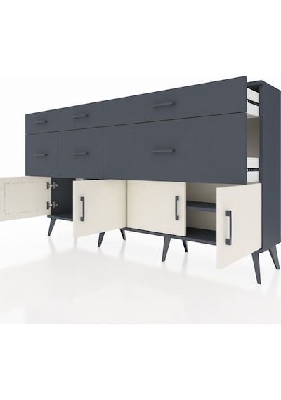 Arges Konsol Tek Raflı 6 Çekmeceli 4 Kapaklı 176x30x99 Antrasit-aytaşı/antrasit Aytası/antrasıt - Antrasıt Arges Konsol Tek Raflı 6 Çekmeceli 4 Kapaklı 176x30x99 Antrasit-aytaşı/antrasit Aytası/antrasıt - Antrasıt