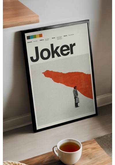 Joker Siyah Ahşap Çerçeveli Poster, Film Duvar Tablosu
