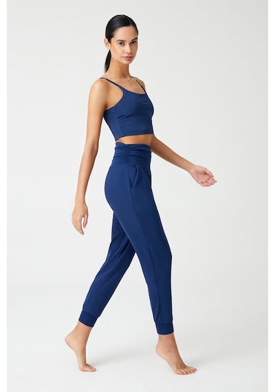 Los Ojos Lacivert Beli Lastikli Şalvar Görünümlü Harem Pantolon Yoga Joggers Lacivert Lacivert