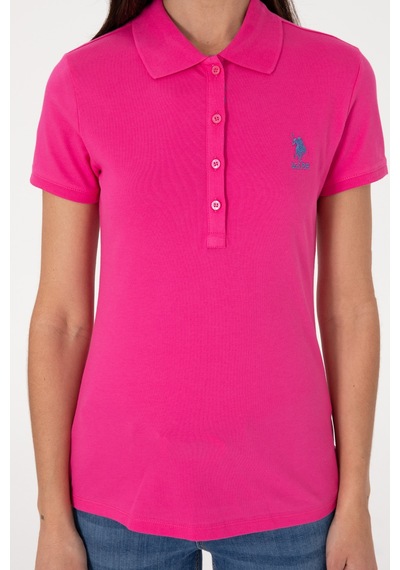 U.S. Polo Assn. Kadın Pembe Basic Polo Yaka Tişört 50300896-VR218