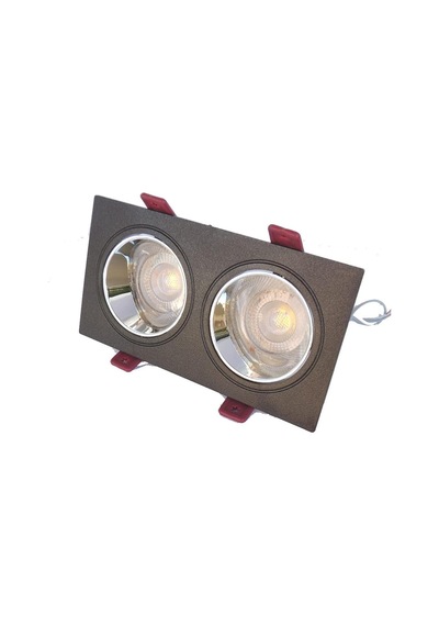 Siyah Krom Çiftli Sıva Altı Spot Cob Led Armatür Gu10 5w Beyaz Işık Diğer