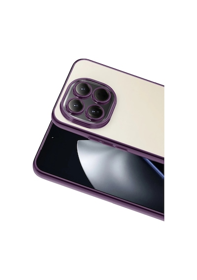 Xiaomi Mi 15 Razer Lensli Silikon - Mor Düz Renkli