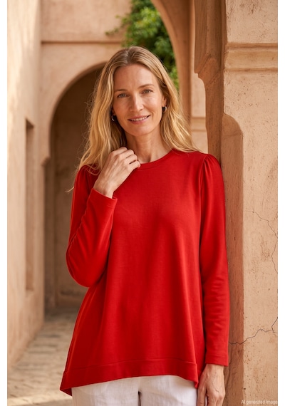 Nuss Basic Triko Rayon Tunik 902 Kırmızı